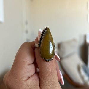 Jasper statement ring sterling silver size 8
